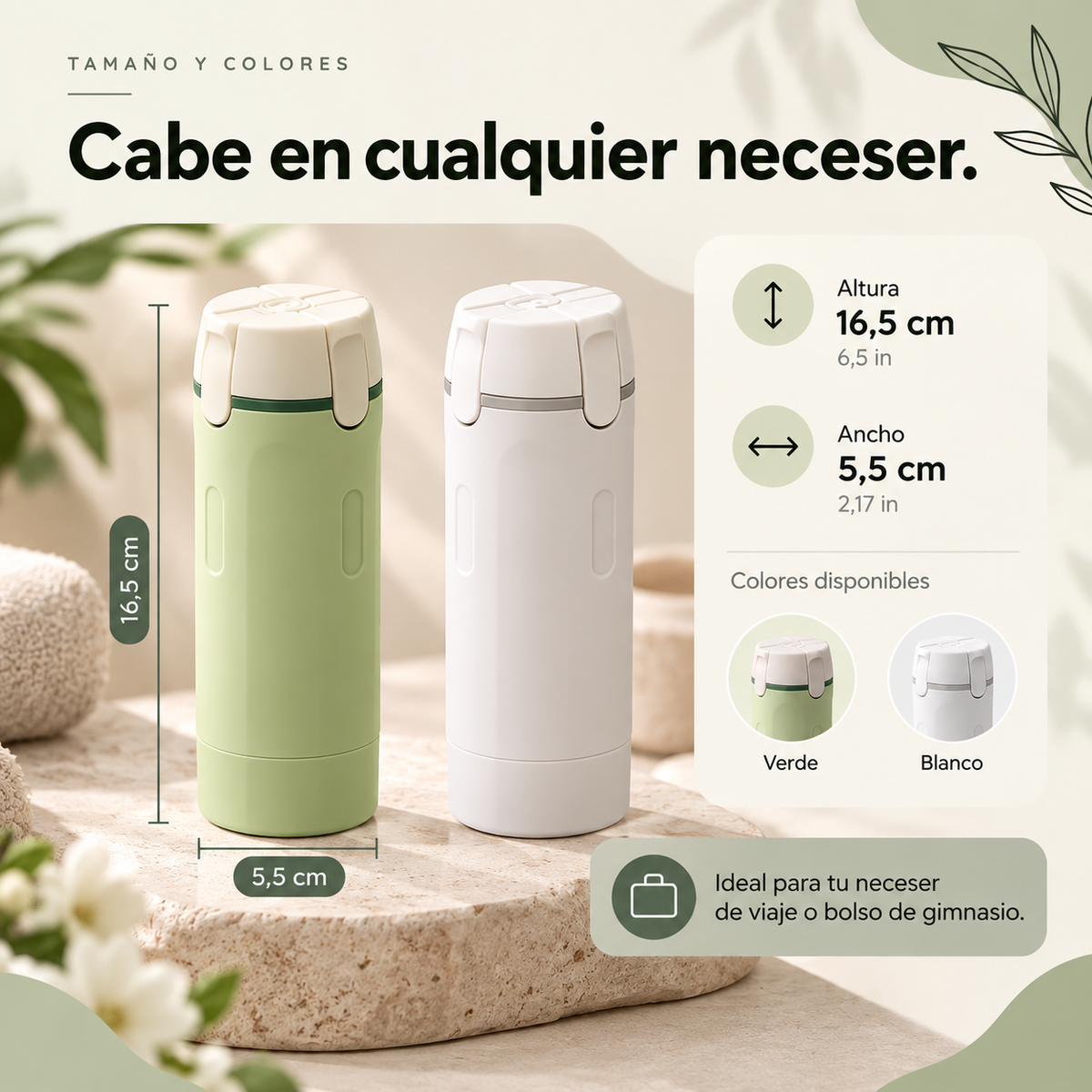 Dispensador de Viaje 4 en 1 | Botellas Recargables para Gym y Viajes