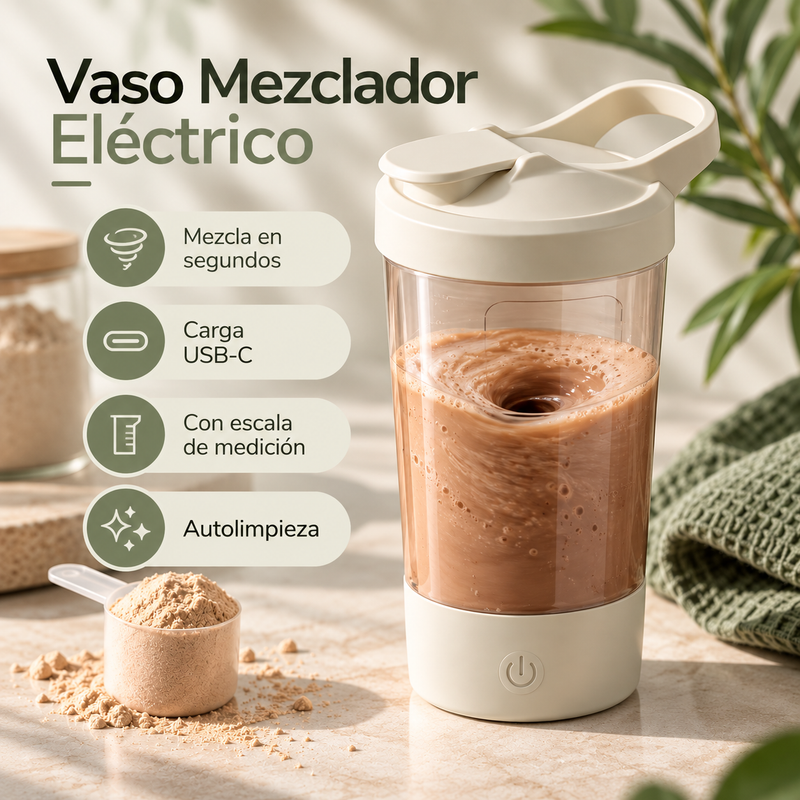 Vaso Mezclador Eléctrico 450ml | Batidos de Proteína sin Grumos