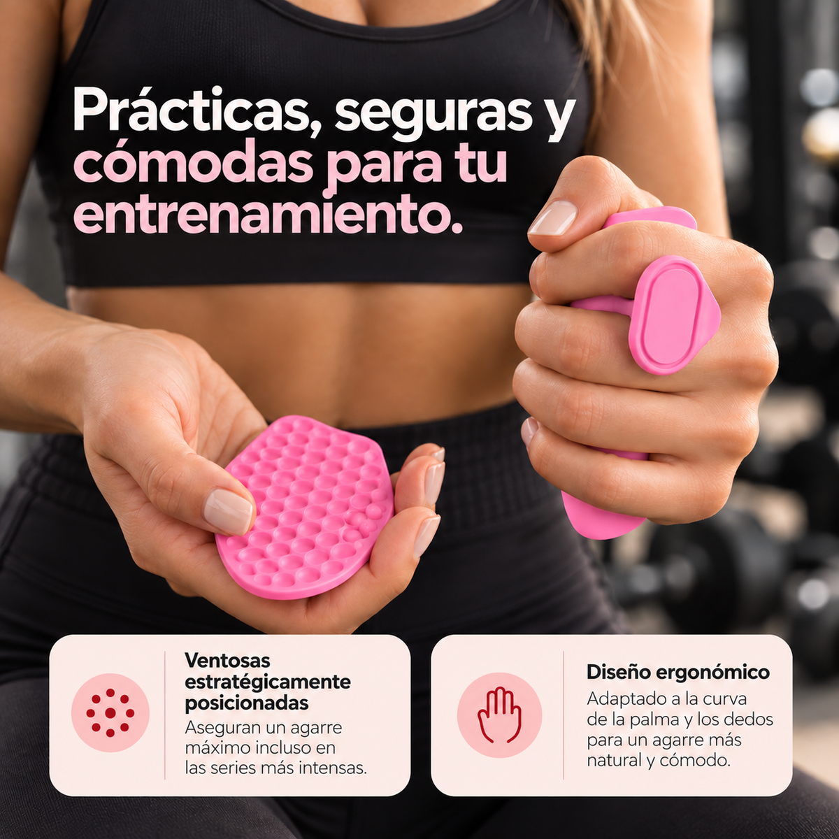 Empuñaduras Antideslizantes para Pesas | Agarre Texturizado con Soporte de Muñeca